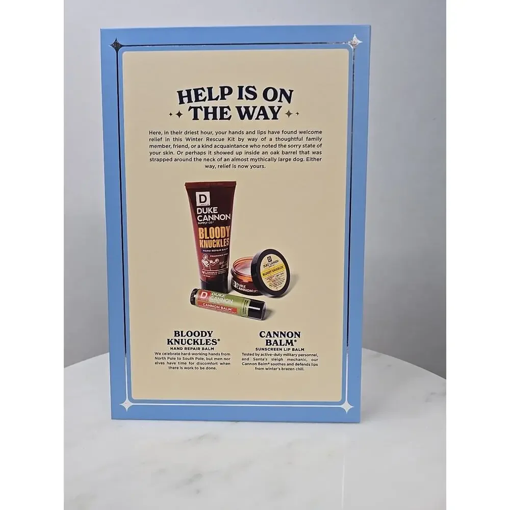 Duke Cannon Winter Rescue Kit Gift Box - Bloody Knuckles hand and lip balm